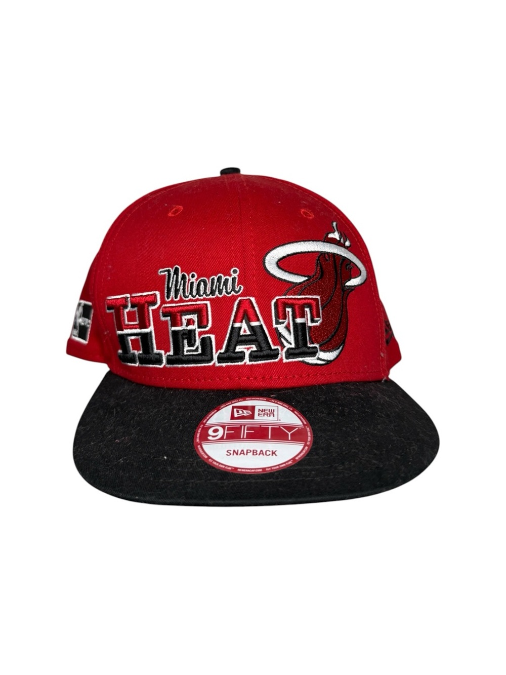 Miami Heat New Era 9Fifty Hardwood Classics Snapback Hat Cap Men NBA Black Red